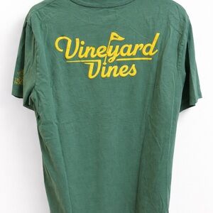 Vineyard Vines Forest Green Tee with Yellow Logo